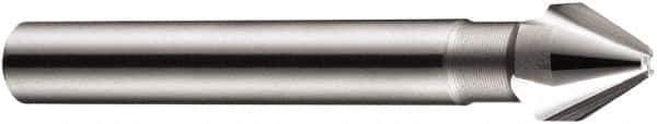 DORMER - 5mm Shank Diam, 3 Flute 60° High Speed Steel Countersink - Bright Finish, 45mm OAL, Single End, Straight Shank, Right Hand Cut - Best Tool & Supply