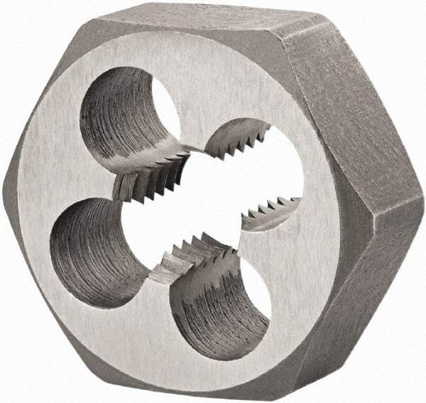 DORMER - M24x1.50 Metric Fine Thread, Right Hand Thread, Hex Rethreading Die - High Speed Steel, 15/16" Thick, Series F312 - Exact Industrial Supply