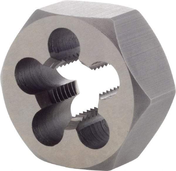 DORMER - M14x1.50 Metric Fine Thread, Right Hand Thread, Hex Rethreading Die - High Speed Steel, 5/8" Thick, Series F312 - Exact Industrial Supply