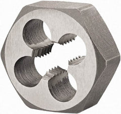 DORMER - M3x0.50 Metric Coarse Thread, Right Hand Thread, Hex Rethreading Die - High Speed Steel, 1/4" Thick, Series F302 - Exact Industrial Supply