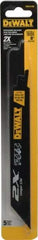 DeWALT - 8" Long x 1" Thick, Bi-Metal Reciprocating Saw Blade - Straight Profile, 14 to 18 TPI, Toothed Edge - Best Tool & Supply