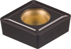 Kennametal - CCMT432 LF Grade KCP25 Carbide Turning Insert - TiCN/Al2O3 Finish, 80° Diamond, 1/2" Inscr Circle, 3/16" Thick, 1/32" Corner Radius - Best Tool & Supply