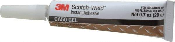 3M - 0.70 oz Tube Clear Instant Adhesive - Series CA50, 60 to 120 sec Fixture Time, 24 hr Full Cure Time, Bonds to Cardboard, Cork Board, Fabric, Fiberglass, Foam, Metal, Plastic, Rubber & Vinyl - Best Tool & Supply