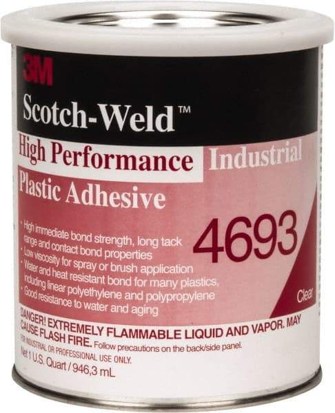 3M - 32 Fluid Ounce Container, Amber, Can Acetone Construction Adhesive - Series 4693 - Best Tool & Supply