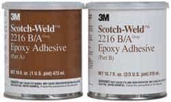 3M - 16 oz Can Two Part Epoxy - 90 min Working Time, 3,200 psi Shear Strength, Series 2216 - Best Tool & Supply