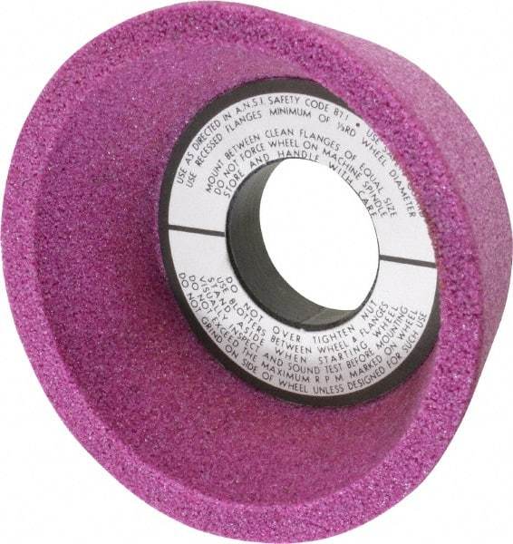 Grier Abrasives - 4" Diam, 1-1/4" Hole Size, 2-1/8" Overall Thickness, 46 Grit, Type 11 Tool & Cutter Grinding Wheel - Coarse Grade, Aluminum Oxide, K Hardness, Vitrified Bond, 6,207 RPM - Best Tool & Supply