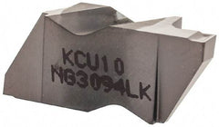 Kennametal - 3094NG K Grade KCU10, 2.39mm Cutting Width Carbide Grooving Insert - 3.81mm Max Depth of Cut, Left Hand, 0.19mm Corner Radius, AlTiN Finish - Best Tool & Supply