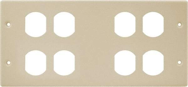 Hubbell Wiring Device-Kellems - 10.22 Inch Long x 4-3/4 Inch High, Rectangular 4 Gang Raceway Cover Plate - Ivory, For Use with HBL4750 Series Raceways - Best Tool & Supply