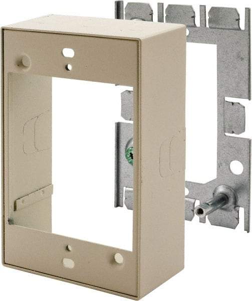 Hubbell Wiring Device-Kellems - 2.82 Inch Long x 1.38 Inch Wide x 4.54 Inch High, Rectangular Raceway Box - Ivory, For Use with HBL500 Series Raceways and HBL750 Series Raceways - Best Tool & Supply