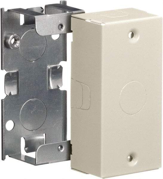 Hubbell Wiring Device-Kellems - 2 Inch Long x 1.39 Inch Wide x 4.12 Inch High, Rectangular Raceway Box - Ivory, For Use with HBL500 Series Raceways and HBL750 Series Raceways - Best Tool & Supply