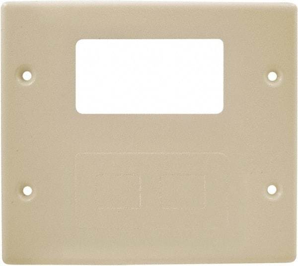 Hubbell Wiring Device-Kellems - 5.43 Inch Long x 4-3/4 Inch High, Rectangular Raceway Plate - Ivory, For Use with HBL4700 Series Raceways and HBL4750 Series Metal Raceways - Best Tool & Supply