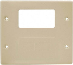 Hubbell Wiring Device-Kellems - 5.43 Inch Long x 4-3/4 Inch High, Rectangular Raceway Plate - Ivory, For Use with HBL4700 Series Raceways and HBL4750 Series Metal Raceways - Best Tool & Supply