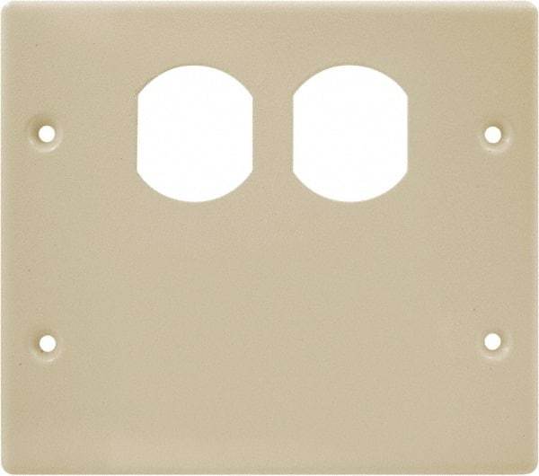 Hubbell Wiring Device-Kellems - 5.43 Inch Long x 4-3/4 Inch High, Rectangular Raceway Plate - Ivory, For Use with HBL4700 Series Raceways and HBL4750 Series Metal Raceways - Best Tool & Supply