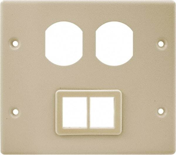 Hubbell Wiring Device-Kellems - 5.43 Inch Long x 4-3/4 Inch High, Rectangular Raceway Plate - Ivory, For Use with HBL4700 Series Raceways and HBL4750 Series Metal Raceways - Best Tool & Supply