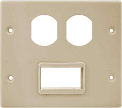 Hubbell Wiring Device-Kellems - 5.43 Inch Long x 4-3/4 Inch High, Rectangular Raceway Plate - Ivory, For Use with HBL4700 Series Raceways and HBL4750 Series Metal Raceways - Best Tool & Supply