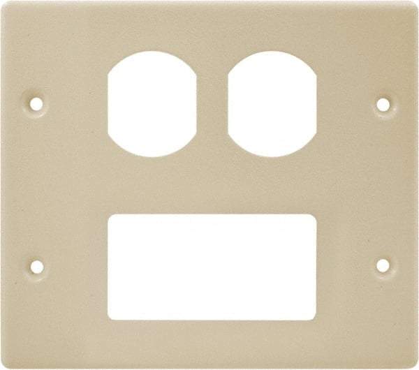 Hubbell Wiring Device-Kellems - 5.43 Inch Long x 4-3/4 Inch High, Rectangular Raceway Plate - Ivory, For Use with HBL4700 Series Raceways and HBL4750 Series Metal Raceways - Best Tool & Supply