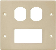 Hubbell Wiring Device-Kellems - 5.43 Inch Long x 4-3/4 Inch High, Rectangular Raceway Plate - Ivory, For Use with HBL4700 Series Raceways and HBL4750 Series Metal Raceways - Best Tool & Supply