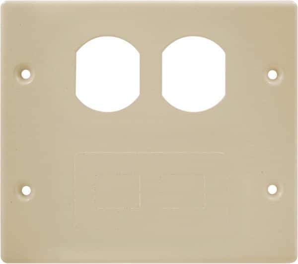 Hubbell Wiring Device-Kellems - 5.43 Inch Long x 4-3/4 Inch High, Rectangular Raceway Plate - Ivory, For Use with HBL4700 Series Raceways and HBL4750 Series Metal Raceways - Best Tool & Supply