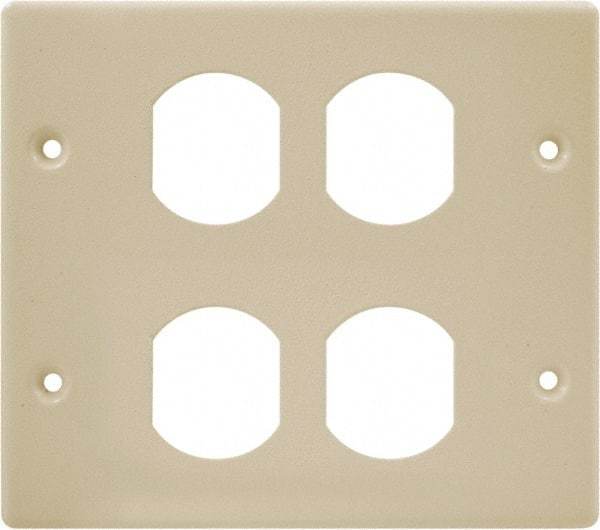 Hubbell Wiring Device-Kellems - 5.43 Inch Long x 4-3/4 Inch High, Rectangular Raceway Plate - Ivory, For Use with HBL4700 Series Raceways and HBL4750 Series Metal Raceways - Best Tool & Supply