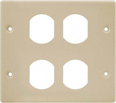 Hubbell Wiring Device-Kellems - 5.43 Inch Long x 4-3/4 Inch High, Rectangular Raceway Plate - Ivory, For Use with HBL4700 Series Raceways and HBL4750 Series Metal Raceways - Best Tool & Supply