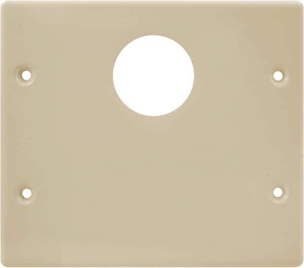 Hubbell Wiring Device-Kellems - 5.43 Inch Long x 4-3/4 Inch High, Rectangular Raceway Plate - Ivory, For Use with HBL4700 Series Raceways and HBL4750 Series Metal Raceways - Best Tool & Supply