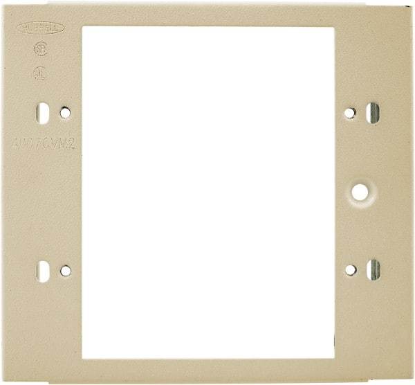 Hubbell Wiring Device-Kellems - 4.32 Inch Long x 4-3/4 Inch High, Rectangular Raceway Plate - Ivory, For Use with HBL4700 Series Raceways and HBL4750 Series Metal Raceways - Best Tool & Supply