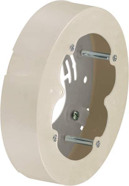 Hubbell Wiring Device-Kellems - 5.31 Inch Wide x 1.29 Inch High, Round Raceway Box - White, For Use with Nonmetallic PlugTrak Raceways, PL1 LANTrak, PP1 PremiseTrak and PW2 WallTrak Latching Raceways - Best Tool & Supply