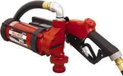 Tuthill - 25 GPM, 1" Hose Diam, DC High Flow Tank Pump with Automatic Nozzle - 1-1/4" Inlet, 1" Outlet, 12 VDC, 18' Hose Length, 1/2 hp - Best Tool & Supply