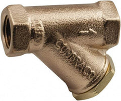 Conbraco - 1-1/4" Pipe, Female NPT Ends, Lead Free Bronze Y-Strainer - 400 psi Pressure Rating, 400 psi WOG Rating, 125 psi WSP Rating - Best Tool & Supply