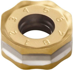 Seco - ONMU050410 M10 Grade F40M Carbide Milling Insert - TiAlN/TiN Finish, 0.157" Thick, 0.472" Inscribed Circle - Best Tool & Supply