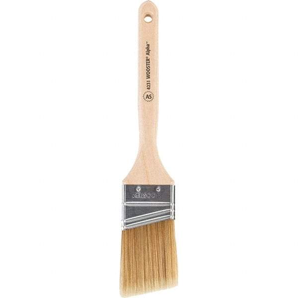 Wooster Brush - 2" Angled Synthetic Sash Brush - 2-11/16" Bristle Length, 7-7/8" Maple Fluted Handle - Best Tool & Supply