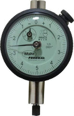 Mahr - 0.025" Range, 0-10-0 Dial Reading, 0.0001" Graduation Dial Drop Indicator - 1-3/4" Dial, 0.01" Range per Revolution, 0.0001" Accuracy, Revolution Counter - Best Tool & Supply