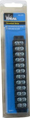 Ideal - 12 Poles, 300 Volt, 30 Amp, -40 to 266°F, Polyester Thermoplastic, Polyester Thermoplastic Multipole Terminal Block - Zinc Plated Steel, 22 to 14 AWG Compatibility, 0.41 Inch High - Best Tool & Supply