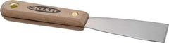 Hyde Tools - 1-1/2" Wide Stainless Steel Putty Knife - Stiff, Hardwood Handle, 7-3/4" OAL - Best Tool & Supply