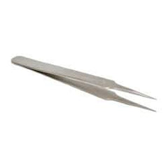 Value Collection - 4-3/8" OAL 5-SA Dumont-Style Swiss Pattern Tweezers - Similar to Pattern #4 Except Very Narrow Needle-Like Points - Best Tool & Supply
