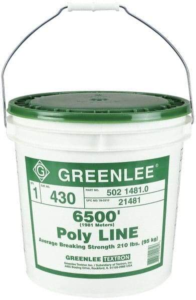 Greenlee - 6,500 Ft. Long, Polyline Rope - 210 Lb. Breaking Strength - Best Tool & Supply