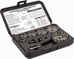 Hougen - 11 Piece, 7/8 to 2-1/2" Cutter Diam, 1/8" Cutting Depth, High Speed Steel Annular Cutter Set - Bright Finish, 3/8" Shank Diam, 7/8, 1-1/8, 1-3/8, 1-3/4, 2, 2-1/2" Cutter Diams, 3 Flats on Shank - Best Tool & Supply