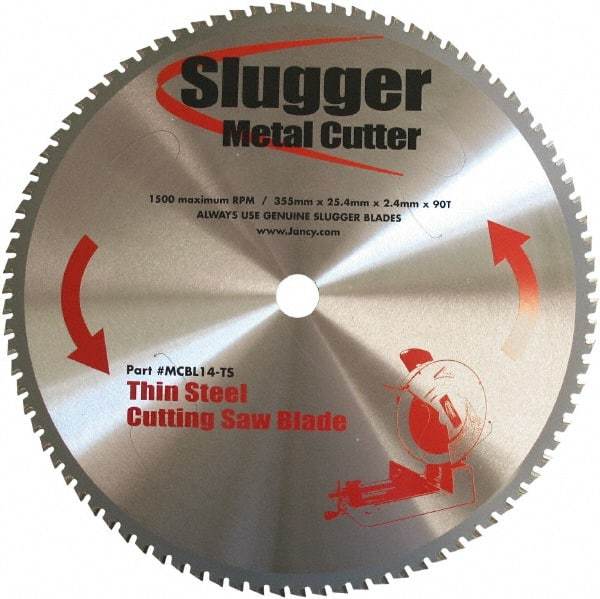 Fein - 14" Diam, 1" Arbor Hole Diam, 90 Tooth Wet & Dry Cut Saw Blade - Carbide-Tipped, Standard Round Arbor - Best Tool & Supply