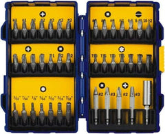 Irwin - 40 Piece, 1/4" Drive Screwdriver Bit Set - #1 to #3 Phillips, 0.05 to 1/4" Hex, 1.27 to 10mm Hex, T10 to T40 Torx - Best Tool & Supply