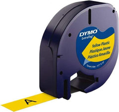 Dymo - 1/2" Wide x 156" Long, Black on Yellow Plastic Label Printer Cartridge - For DYMO Letratag Printers - Best Tool & Supply