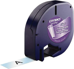 Dymo - 1/2" Wide x 156" Long, Black On Clear Plastic Label Printer Cartridge - For DYMO Letratag Printers - Best Tool & Supply