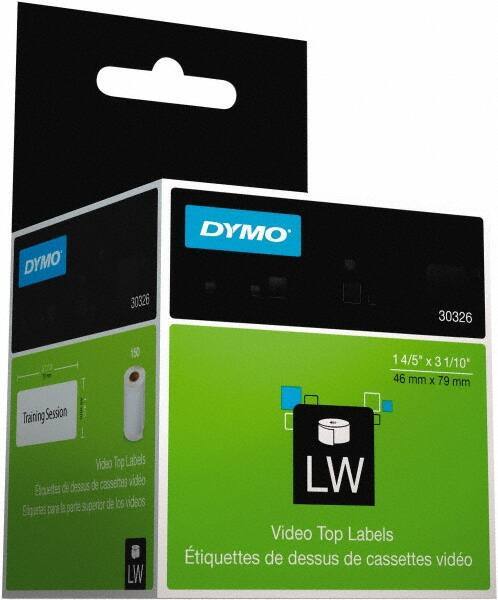 Dymo - 1.8" Wide x 3-3/32" Long, White Video Top Label - For DYMO LabelWriter Printers - Best Tool & Supply