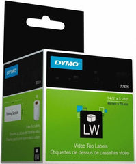 Dymo - 1.8" Wide x 3-3/32" Long, White Video Top Label - For DYMO LabelWriter Printers - Best Tool & Supply