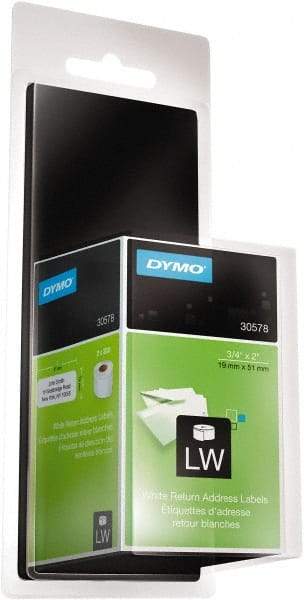 Dymo - 3/4" Wide x 2" Long, White Return Address Label - For DYMO LabelWriter Printers - Best Tool & Supply