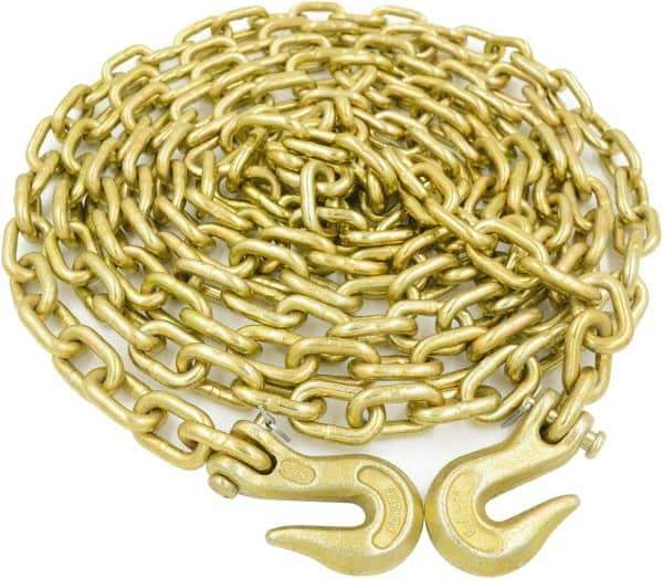 Value Collection - 3/8" Welded Tie Down Chain - 6,600 Lb Capacity, Grade 70, Yellow Chromate Zinc Finish - Best Tool & Supply