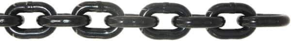 Value Collection - 3/8" Welded Alloy Chain - 7,100 Lb Capacity, Grade 80, 25' Long, Black Lacquer Finish - Best Tool & Supply