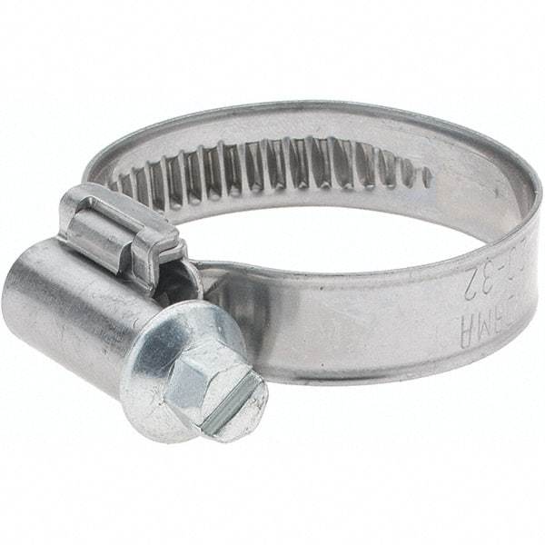 Value Collection - 20 to 32mm Diam, Stainless Steel Worm Drive Clamp - 9mm Wide - Best Tool & Supply