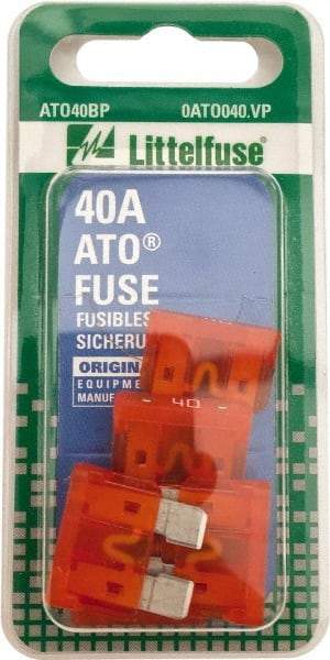 Value Collection - 40 Amp, 32 VAC/VDC, Automotive Fuse - 3/4" Long, Orange, Littlefuse ATO040 - Best Tool & Supply