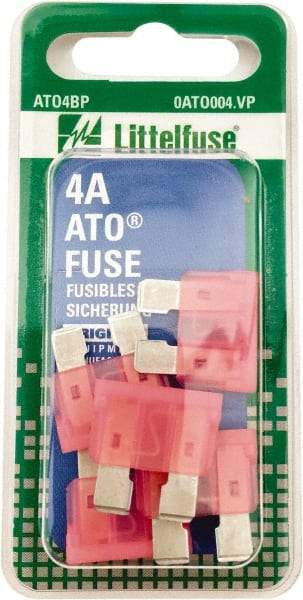 Value Collection - 4 Amp, 32 VAC/VDC, Automotive Fuse - 3/4" Long, Pink, Littlefuse ATO004 - Best Tool & Supply