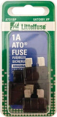 Value Collection - 1 Amp, 32 VAC/VDC, Automotive Fuse - 3/4" Long, Black, Littlefuse ATO001 - Best Tool & Supply